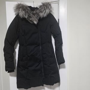 Soia & Kyo Salma Black Puffer Coat with Fur Trim XXS